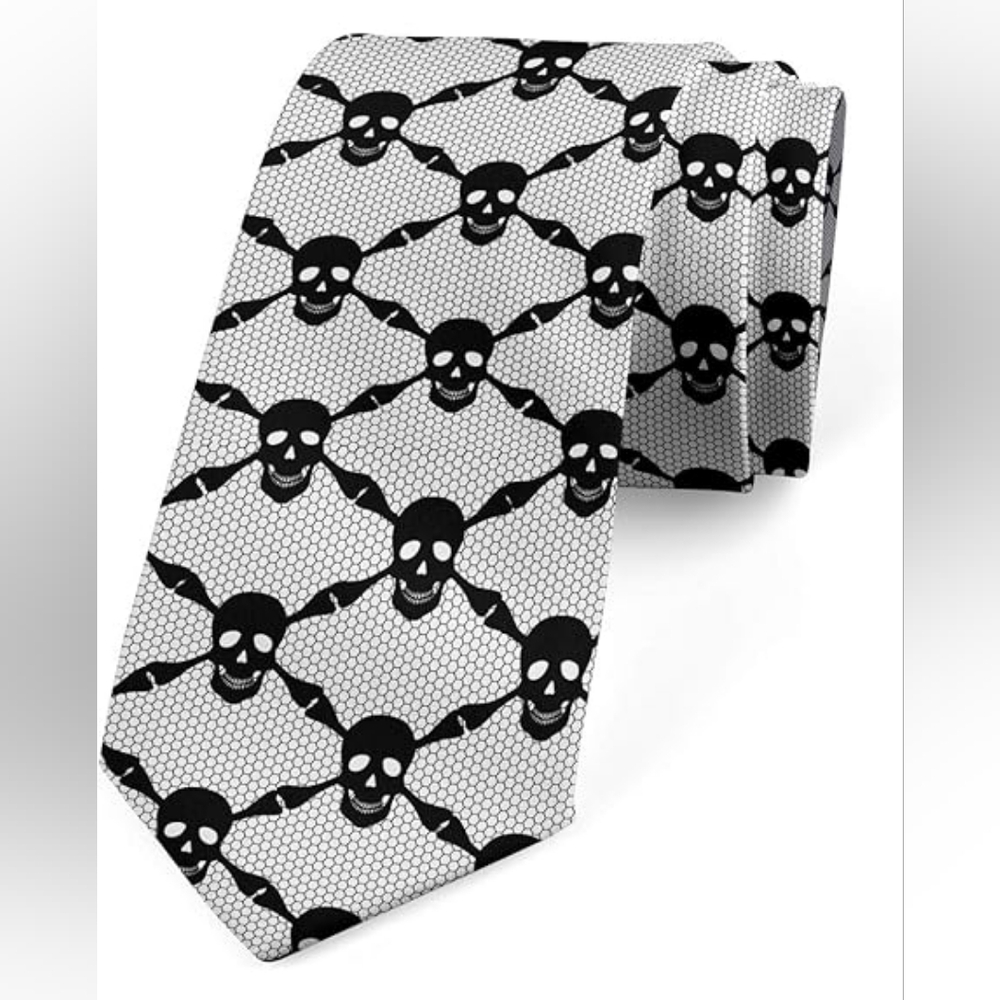 Skull Print Tie